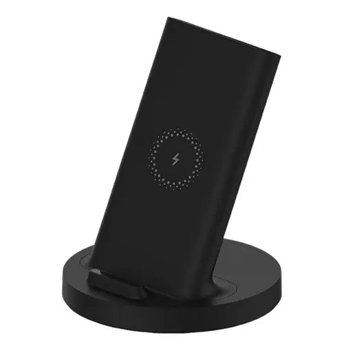 Black Xiaomi 20W Wireless Charging Stand on a white background