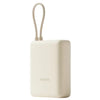Beige Xiaomi 33W Power Bank 10000 mAh (Integrated Cable) with a strap on a white background, featuring the Xiaomi logo.