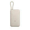 Beige Xiaomi 33W Power Bank 20000 mAh (Integrated Cable) with a strap on a white background