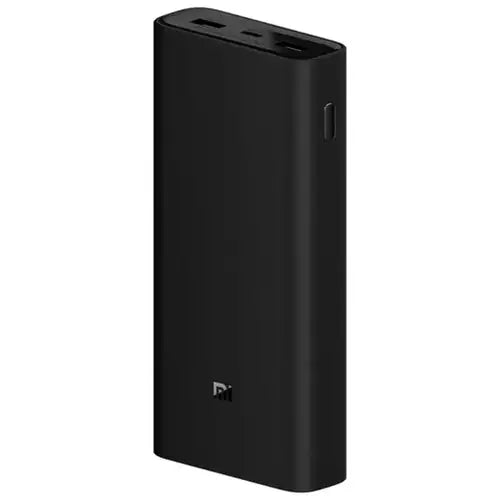 Black Xiaomi 50W Power Bank 20000 mAh on a white background