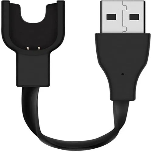 Black Xiaomi Band 3 Charger with a connector on a white background
