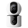 Xiaomi Smart Camera C300 Dual with a white and black color scheme, featuring two lenses and a blue indicator light.