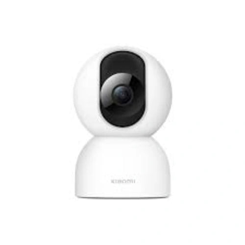 White Xiaomi Smart Camera C400 with black lens on a white background