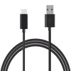 Black Xiaomi Type-C Braided Cable 1m with one end being a USB type A and the other end being a USB type C on a white background.