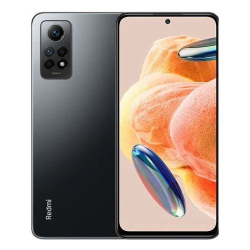 Redmi Note 12 Pro with black back and colorful display.