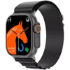 Y10 Ultra digital smart watch with a black band and case, featuring a colorful display showing an animated horse and the time.