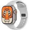 Z55 Ultra Bluetooth A smart watch with a digital dial featuring an animal face, in this case, a tiger. The watch has a silver band and case with a white background.