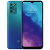 ZTE Blade V30 Vita smartphone in gradient blue color with a clear display and dual camera system on the back.
