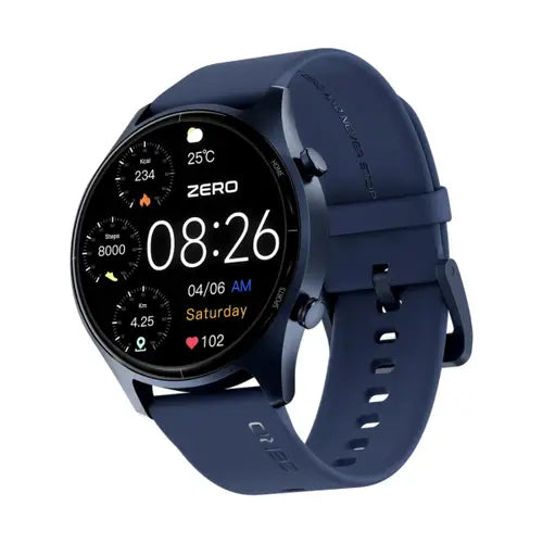 Zero Icon Smartwatch with a blue strap on a white background