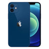 This image features the Apple iPhone 12 in a blue color. The phone's design is sleek and modern, with a smooth finish and rounded edges.