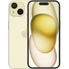 This image features the highly anticipated Apple iPhone 15, showcased in a sleek yellow color. The phone is presented in a vertical orientation, highlighting its sturdy design and glossy finish.