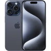 This image features the Apple iPhone 15 Pro, presented in a sleek Graphite color. The phone's design showcases a prominent, curved display that fills most of the front, with a small notch at the top housing the front camera and sensors.