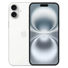 This image features the Apple iPhone 16 Plus, presented in a sleek, white color. The phone's design showcases a prominent display with minimal bezels, enhancing the visual experience with stunning clarity.