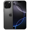 This image features the Apple iPhone 16 Pro Max, presented in a stylish black color. The phone showcases a sleek and modern design, with a prominent display that appears to be OLED technology, providing vibrant visuals.