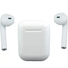A pair of white i14 TWS Wireless Earpods with a charging case.