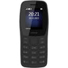 Matte Charcoal Nokia mobile phone with display showing time and date on a white background