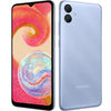 Samsung Galaxy A04e showing front and back on a white background