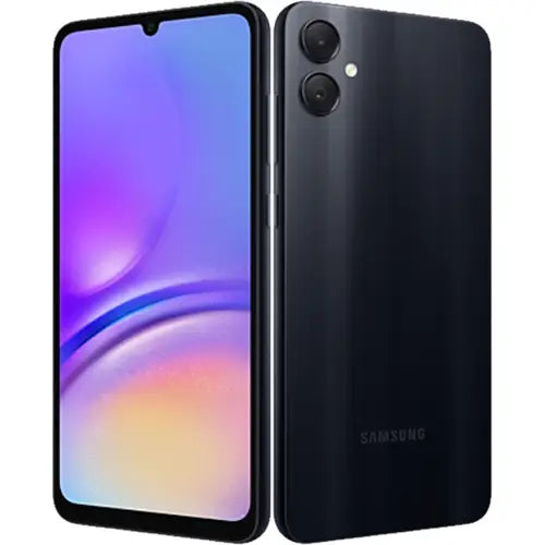 Samsung Galaxy A05 showing front and back on a white background