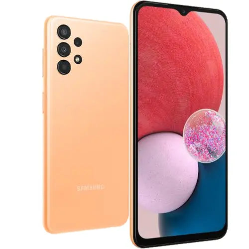 Samsung Galaxy A13 showing back and front views on a white background