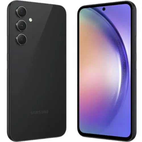 Samsung A54 5G showing front and back on a white background