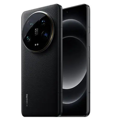 A black Redmi 14 Ultra smartphone showing the rear camera setup and the logo on the back.