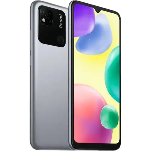 A Redmi 10A mobile phone showing the front screen display and rear camera.