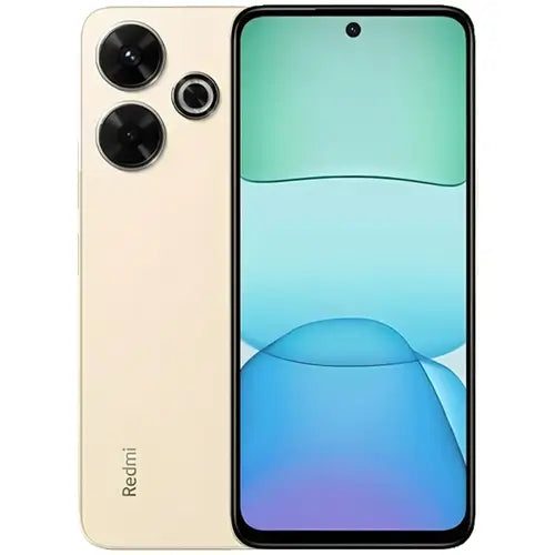 redmi 13 with gradient screen and beige back.