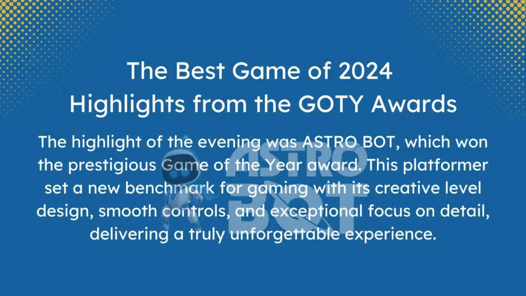 Astro Bot wins GOTY 2024