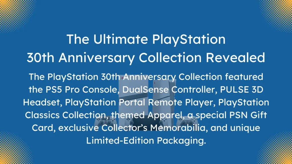 A limited edition PlayStation 30th Anniversary Collection featuring a retro-inspired console