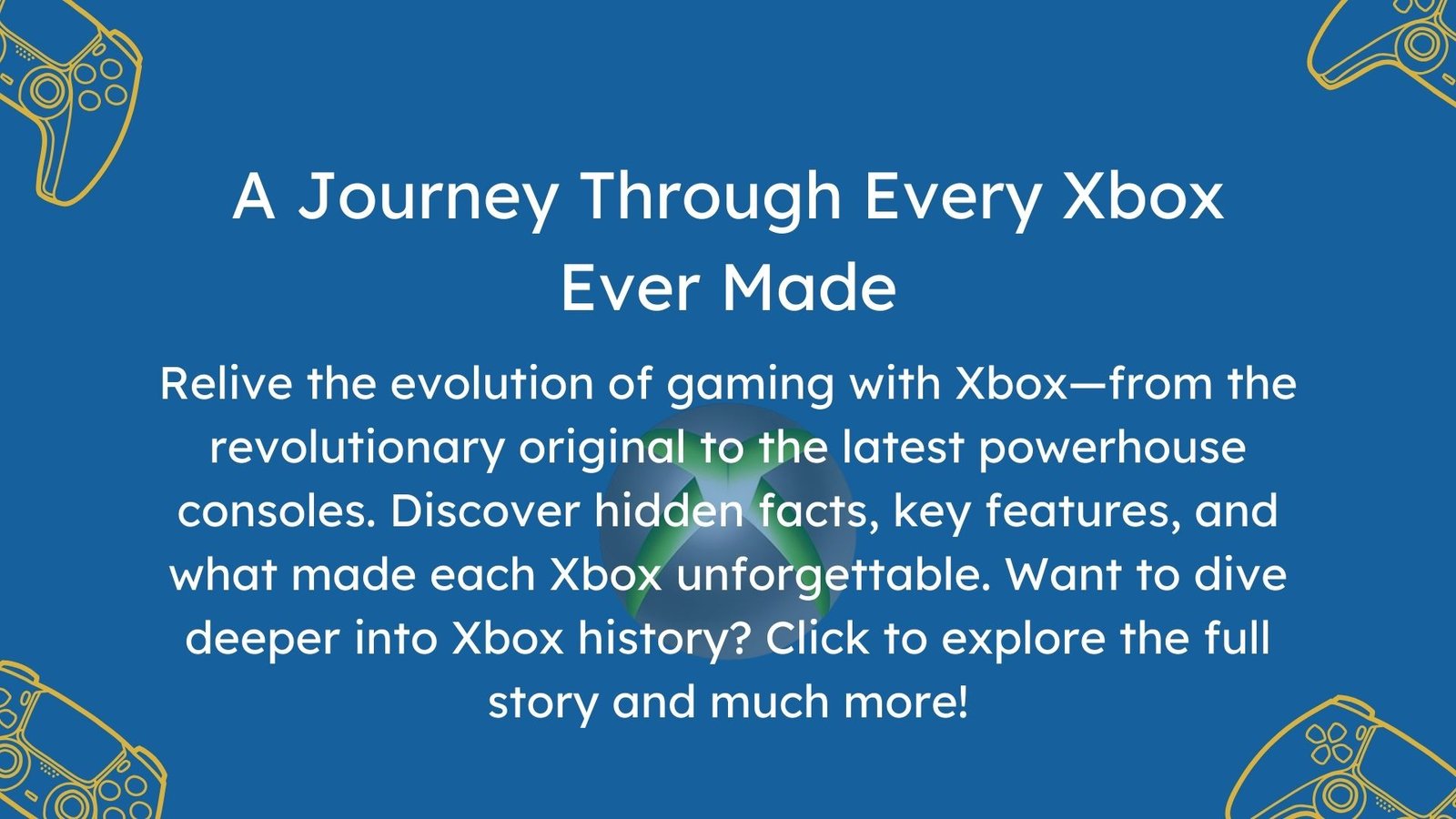 Xbox console history journey promo image.